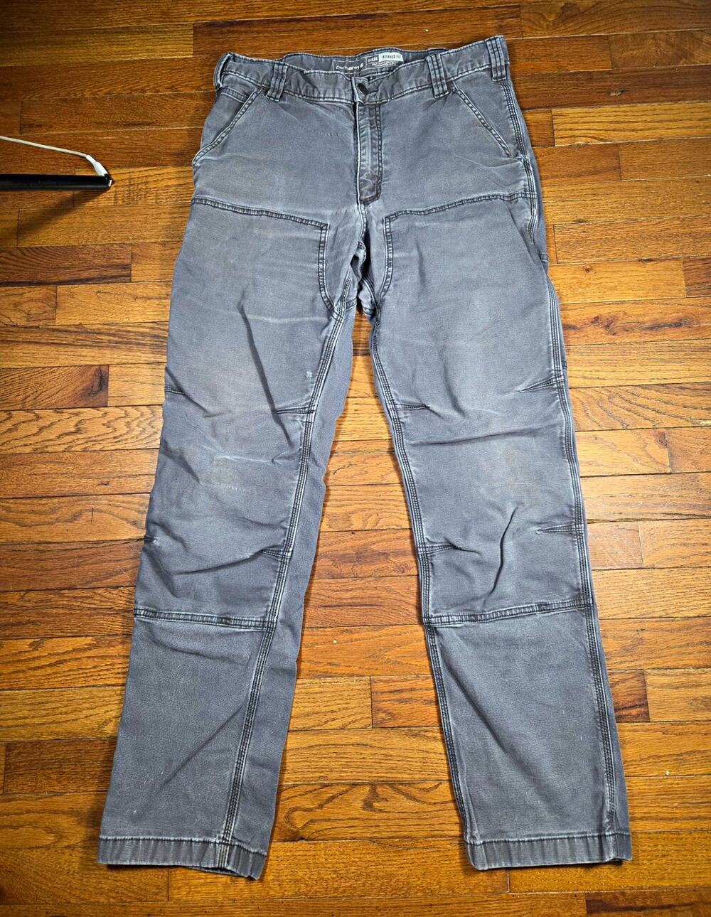 Carhartt B342 Mens 34x34 Gray Relaxed Fit Double Knee Carpenter Work Pants